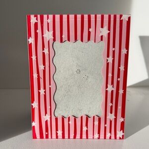 Red and Pink Striped Star Glass Photo Frame